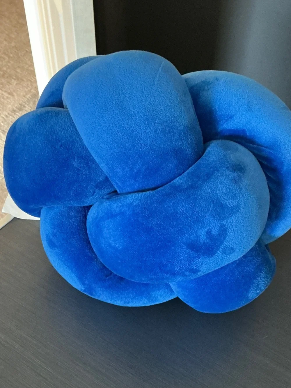 Bold Royal Blue Knot Accent Pillow